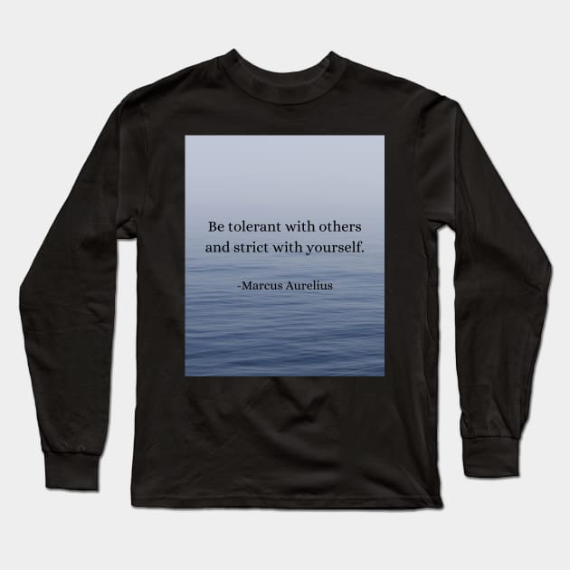 Marcus Aurelius: Tolerance and Self-Discipline Long Sleeve T-Shirt by Dose of Philosophy